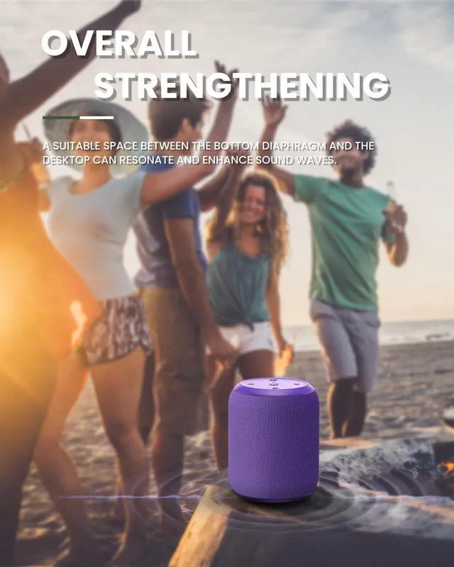 Alt view image 6 of 6 - NOTABRICK Bluetooth Speakers,Portable Wireless Speaker with 15W Stereo Sound, IPX6 Waterproof Shower Speaker, Dual Pairs, Portable Speaker for Party Beach Camping