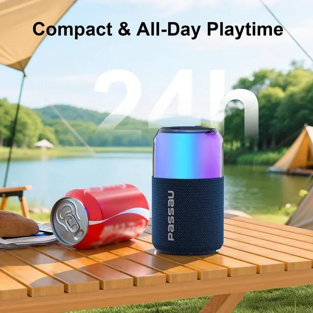 Alt view image 4 of 7 - Passau Portable Bluetooth Speaker with Lights Show, 15W Loud Clear Sound, White Elephant Gifts for Adults, BT 5.4, LED Lights up Speakers Stocking Stuffers Gifts for Kids, Teen, Girls, Boys (Blue)