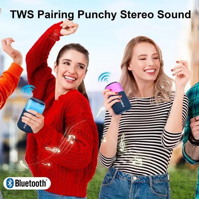 Alt view image 5 of 7 - Passau Portable Bluetooth Speaker with Lights Show, 15W Loud Clear Sound, White Elephant Gifts for Adults, BT 5.4, LED Lights up Speakers Stocking Stuffers Gifts for Kids, Teen, Girls, Boys (Blue)