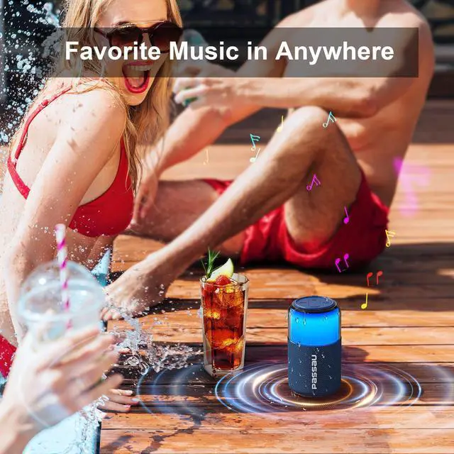 Alt view image 7 of 7 - Passau Portable Bluetooth Speaker with Lights Show, 15W Loud Clear Sound, White Elephant Gifts for Adults, BT 5.4, LED Lights up Speakers Stocking Stuffers Gifts for Kids, Teen, Girls, Boys (Blue)