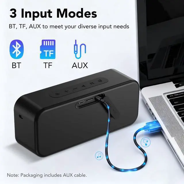 Alt view image 7 of 7 - IKT Portable Bluetooth Speaker with Lights x Stocking Stuffers, 30W Loud Stereo Sound, Bluetooth5.4, Enhanced Bass,30H Playtime, TWS Pairing, IPX7 Waterproof, Speakersfor Home/Party/Outdoor