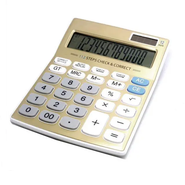 Main image of Meichoon Desktop Calculator Standard Function Solar Battery Dual Power with 12 Digit Large LCD Display Basic Calculating Machine for Office/Home Elegant Design KA05