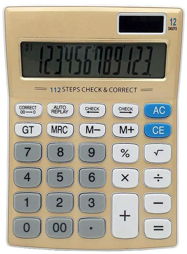 Alt view image 2 of 7 - Meichoon Desktop Calculator Standard Function Solar Battery Dual Power with 12 Digit Large LCD Display Basic Calculating Machine for Office/Home Elegant Design KA05