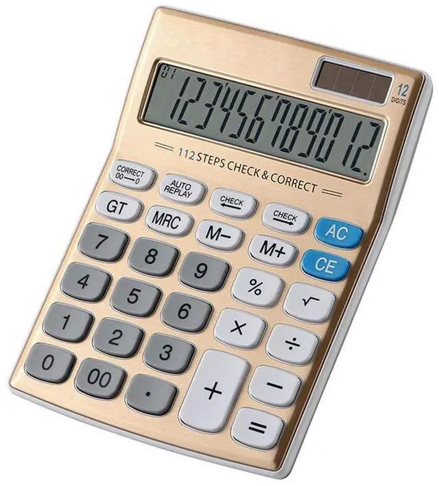 Alt view image 6 of 7 - Meichoon Desktop Calculator Standard Function Solar Battery Dual Power with 12 Digit Large LCD Display Basic Calculating Machine for Office/Home Elegant Design KA05