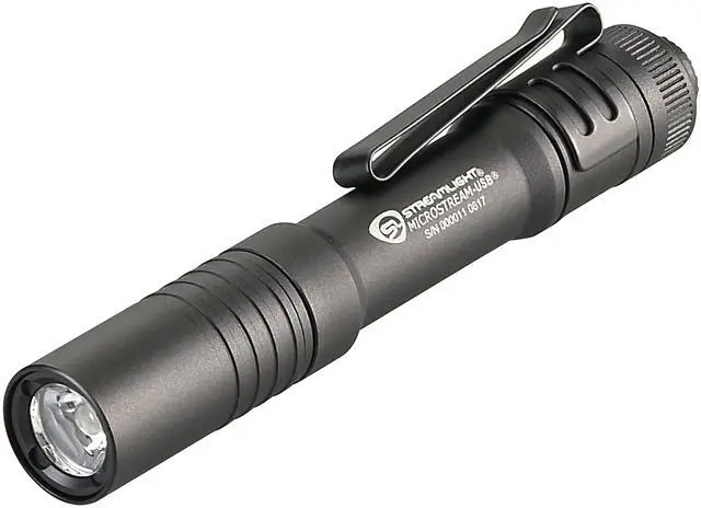Main image of Streamlight 66601 MicroStream USB 250-Lumen 1150-Candela EDC Ultra-Compact Flashlight with Rechargeable Battery, Clear Retail Packaging, Black