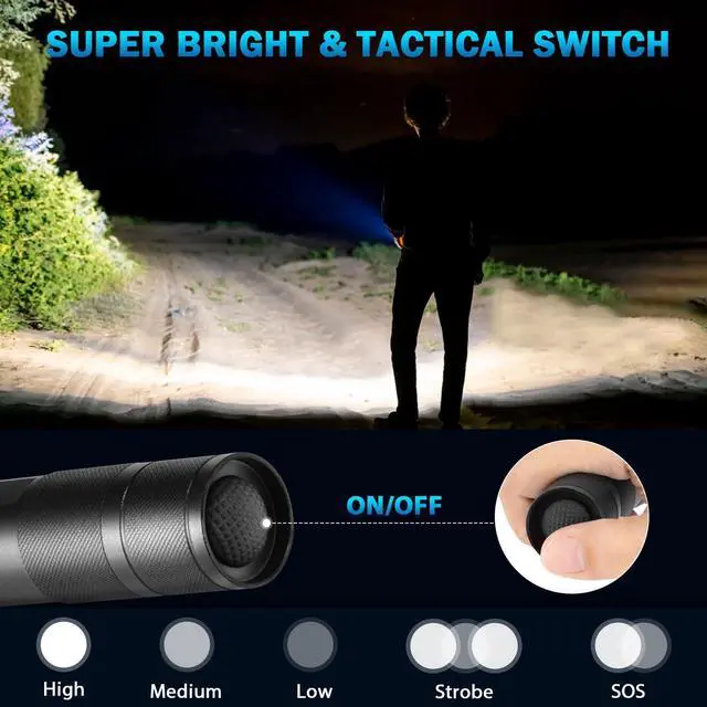 Alt view image 2 of 7 - 6Pack LED Flashlights High Lumens, 5Mode Tactical Flashlight for Home, Small Flashlights Powerful, Pocket Flashlight Battery Powered, Adjustable Torch Light, Mini Flash Light for Emergencies Camping