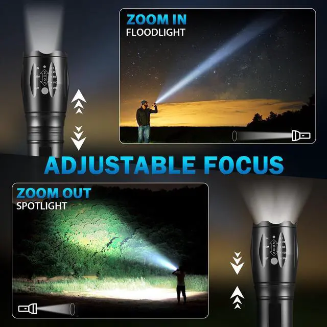 Alt view image 3 of 7 - 6Pack LED Flashlights High Lumens, 5Mode Tactical Flashlight for Home, Small Flashlights Powerful, Pocket Flashlight Battery Powered, Adjustable Torch Light, Mini Flash Light for Emergencies Camping