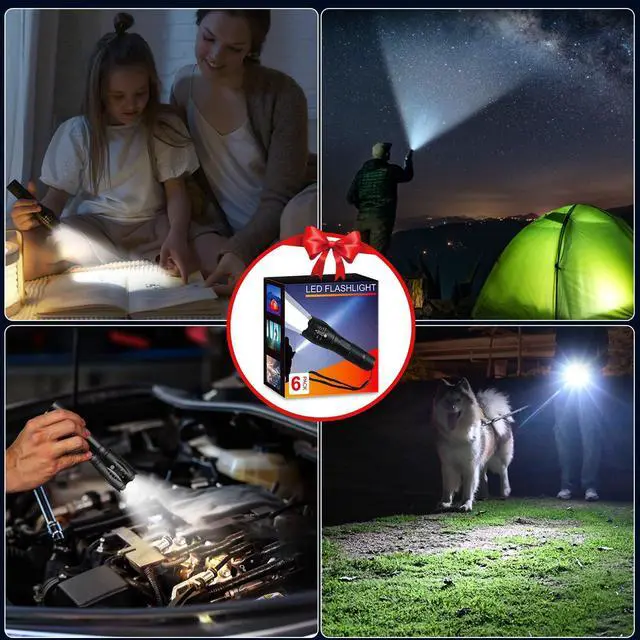 Alt view image 7 of 7 - 6Pack LED Flashlights High Lumens, 5Mode Tactical Flashlight for Home, Small Flashlights Powerful, Pocket Flashlight Battery Powered, Adjustable Torch Light, Mini Flash Light for Emergencies Camping