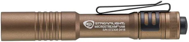 Alt view image 2 of 6 - Streamlight 66608 MicroStream 250-Lumen EDC Ultra-Compact Flashlight with USB Rechargeable Battery, Clear Retail Packaging, Coyote