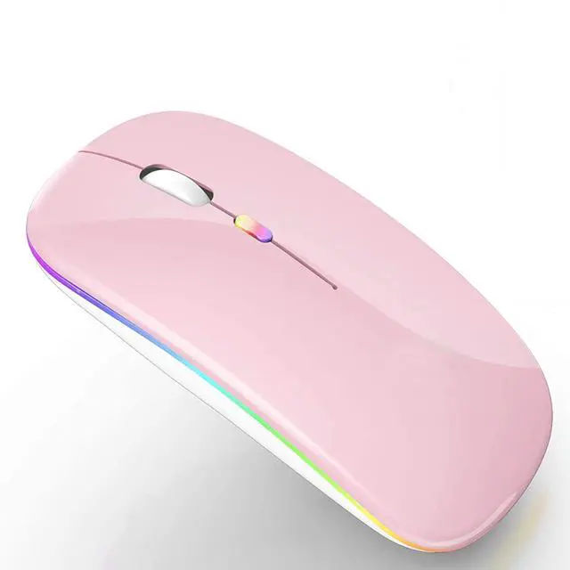 Main image of PEIBO Bluetooth Wireless Mouse for Laptop mac MacBook ipad MacBook air MacBook pro pc Desktop Computer Windows Chromebook Notebook (Pink White)