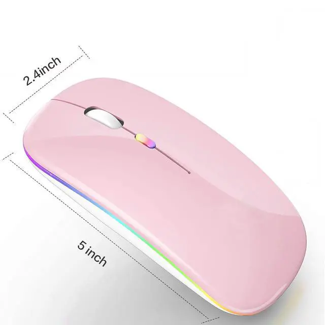 Alt view image 5 of 6 - PEIBO Bluetooth Wireless Mouse for Laptop mac MacBook ipad MacBook air MacBook pro pc Desktop Computer Windows Chromebook Notebook (Pink White)