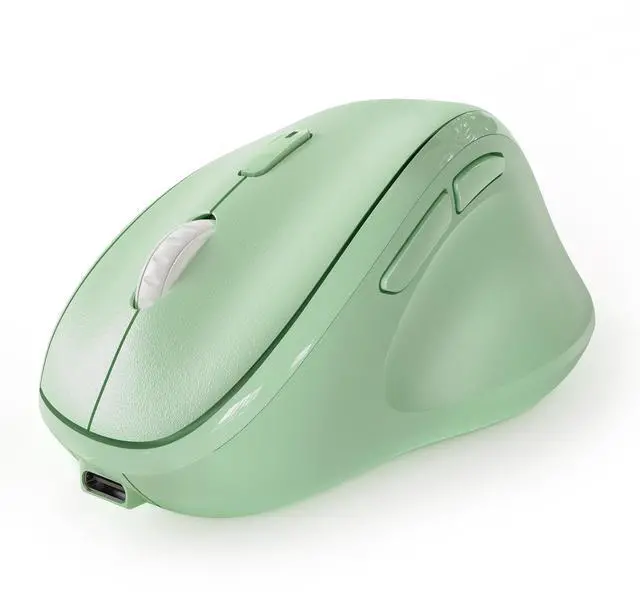 Main image of Micropack Ergonomic Vertical Wireless Bluetooth Mouse for Laptop MacBook PC Rechargeable Silent Click 3-Mode Multi-Device 2.4G Adjustable DPI Compatible with Windows Android iOS MacOS Green