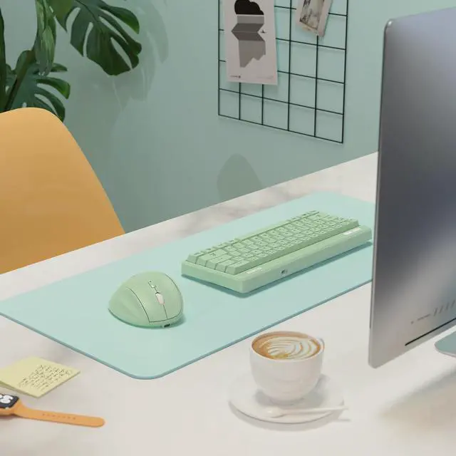 Alt view image 7 of 7 - Micropack Ergonomic Vertical Wireless Bluetooth Mouse for Laptop MacBook PC Rechargeable Silent Click 3-Mode Multi-Device 2.4G Adjustable DPI Compatible with Windows Android iOS MacOS Green