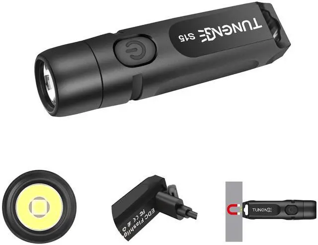 Main image of TUNENGE S15 Keychain Flashlight- Super Bright 650 High Lumens,USB C Rechargeable EDC Pocket Flashlight,Mini Flashlight with Magnetic Suitable for Hiking, Outdoors (Magnet Black)