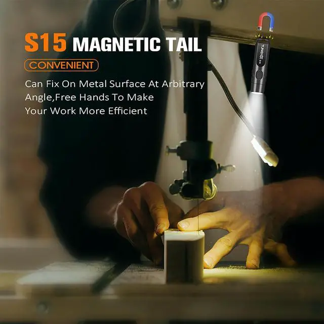 Alt view image 3 of 7 - TUNENGE S15 Keychain Flashlight- Super Bright 650 High Lumens,USB C Rechargeable EDC Pocket Flashlight,Mini Flashlight with Magnetic Suitable for Hiking, Outdoors (Magnet Black)