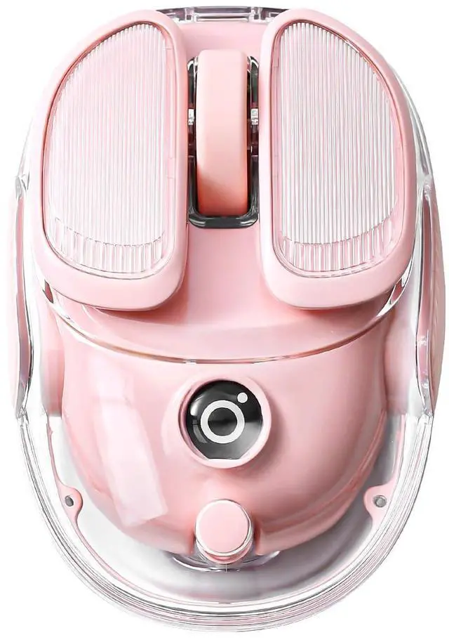 Main image of MIKIBY Q9 Wireless Computer Mouse, 2.4GHz/Bluetooth Mouse, Ergonomic Optical Mouse with RGB Lighting,Silent Clicks,4800 DPI, 4 Adjustment Levels,Compatible with PC, Mac, Laptop(Pink)