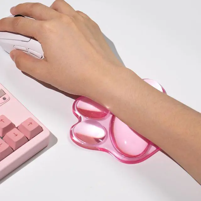 Alt view image 2 of 7 - Cat Paw Mouse Wrist Rest, Pink Gel Clear Mouse Wrist Support Pad, Cute Ergonomic Wrist Cushion for Mouse, Soft Transparent Wrist Pain Relief for Office Home Desk Computer Mouse(Pink)