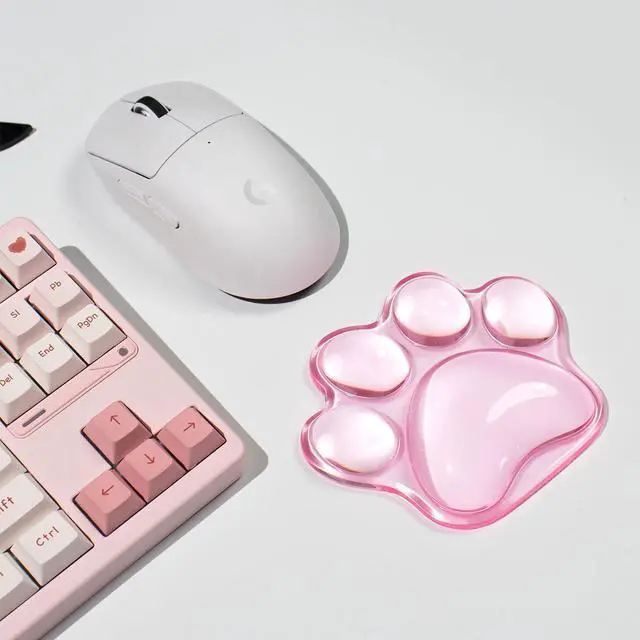Alt view image 7 of 7 - Cat Paw Mouse Wrist Rest, Pink Gel Clear Mouse Wrist Support Pad, Cute Ergonomic Wrist Cushion for Mouse, Soft Transparent Wrist Pain Relief for Office Home Desk Computer Mouse(Pink)