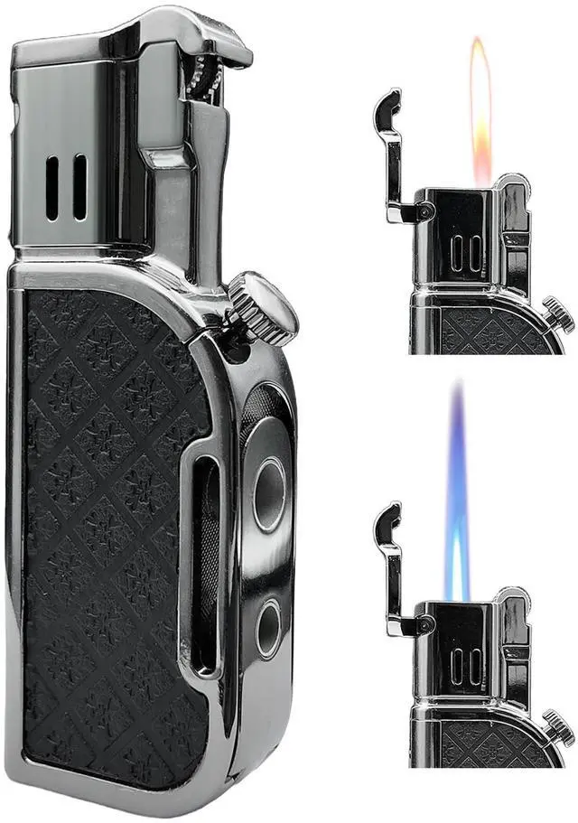 Main image of Butane Torch Lighter,Soft/Jet Dual Switchable Windproof Adjustable Flame,Refillable Grinding Wheel Cool Lighter with Punch,Mens Gift(Butane Not Included)