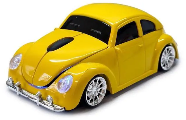 Main image of SDGSQHA Car Mouse for Computer, Cool and Cute Car-Shaped Mouse, Wireless 2.4Ghz Optical Mice for Laptop PC Mac (Yellow)