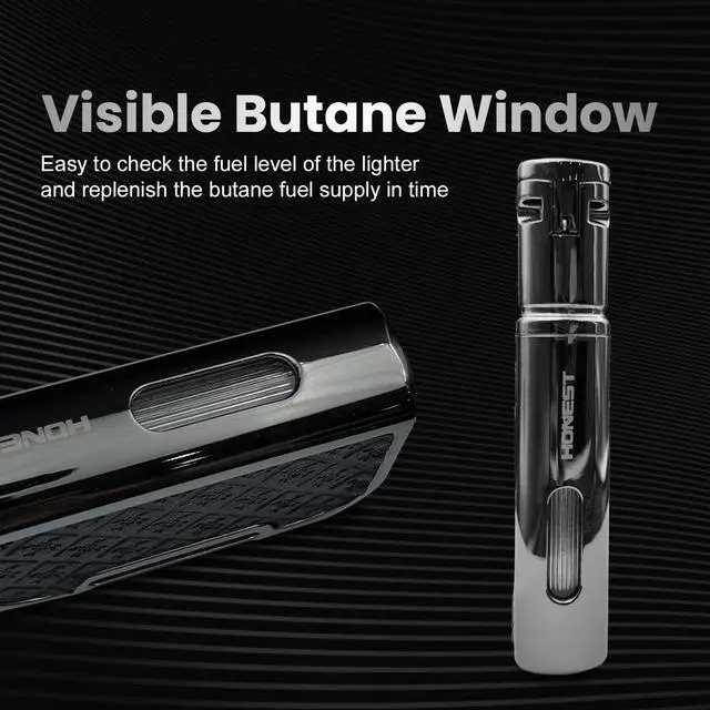 Alt view image 5 of 7 - Butane Torch Lighter,Soft/Jet Dual Switchable Windproof Adjustable Flame,Refillable Grinding Wheel Cool Lighter with Punch,Mens Gift(Butane Not Included)