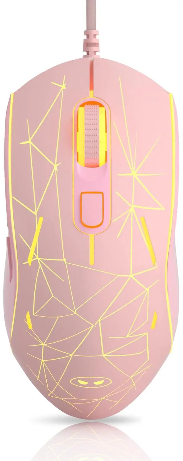 Main image of MageGee G6 Wired Gaming Mouse, Ergonomic USB Optical Mouse with 7 Colors Breathing LED Backlit, 6 Adjustable Speed Levels from 600 to 3200 for Laptop PC Computer Games & Work, Pink