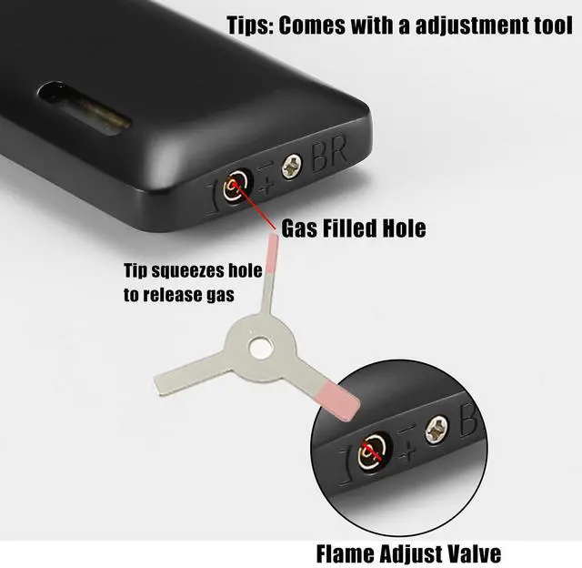 Alt view image 2 of 6 - Bbsisgo and Lighter Set, Double Jet Flame Butane Torch Lighter with Adjustment Flame Tools, Refillable Windproof Gas Lighter. Gifts for Men. Black(Sold Without Gas)