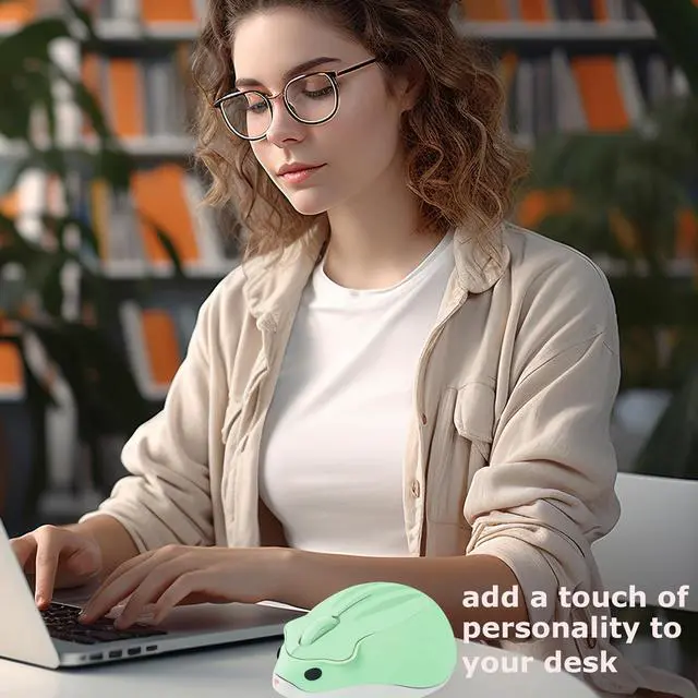 Alt view image 7 of 7 - Wireless Mouse Cute Hamster Shape Silent Quiet Click Portable Mobile Fun Travel Optical 1200DPI USB Funny Cool Cordless Mice for PC Laptop Computer Notebook MacBook Kids Girl Women Men Adults Gift