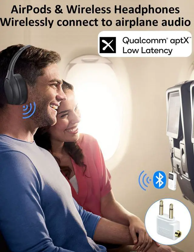 Alt view image 5 of 7 - YISNEWBIAO Bluetooth Transmitter Receiver for TV with OLED Display, AptX Low Latency Airplane Bluetooth Adapter for Headphones Airpods, RCA 3.5mm Audio Jack Wireless Adapter for TV