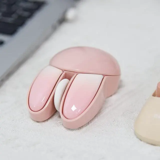 Alt view image 7 of 7 - Lomiluskr Cute Bunny Wireless Mouse, Lightweight Soundless Mice, 2.4G Wireless Mice, Candy Colors, Kawaii Rabbit Mouse for Girls and Kids (Pink Bunny)