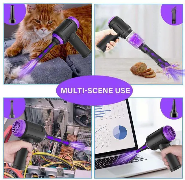 Alt view image 4 of 7 - Meudeen 14500 Pa Computer Vacuum Cleaner Mini & 110000RPM Compressed Air Duster for Keyboard Cleaning Cordless Canned Air Powerful Energy Efficient