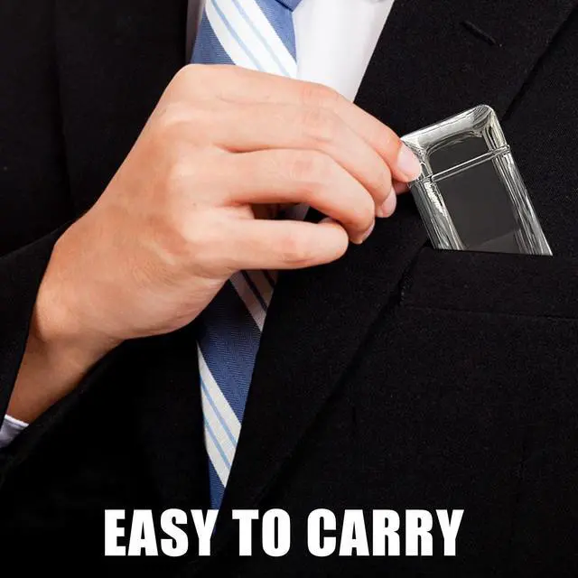 Alt view image 4 of 6 - Futlidys 2 Pack Mini Torch Lighter Butane Refillable, Double Flame Butane Lighter with Visible Window, Adjustable Jet Lighter, Great Gifts for Men and Women, Without Gas (Silver)