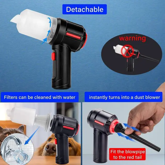 Alt view image 6 of 7 - Meudeen Air Duster - Computer Vacuum Cleaner - for Keyboard Cleaning- Cordless Canned Air- Powerful - Energy-Efficient(Air-01)