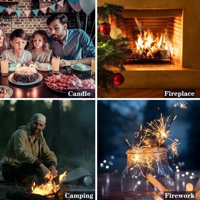 Alt view image 6 of 6 - Futlidys 2 Pack Mini Torch Lighter Butane Refillable, Double Flame Butane Lighter with Visible Window, Adjustable Jet Lighter, Great Gifts for Men and Women, Without Gas (Silver)