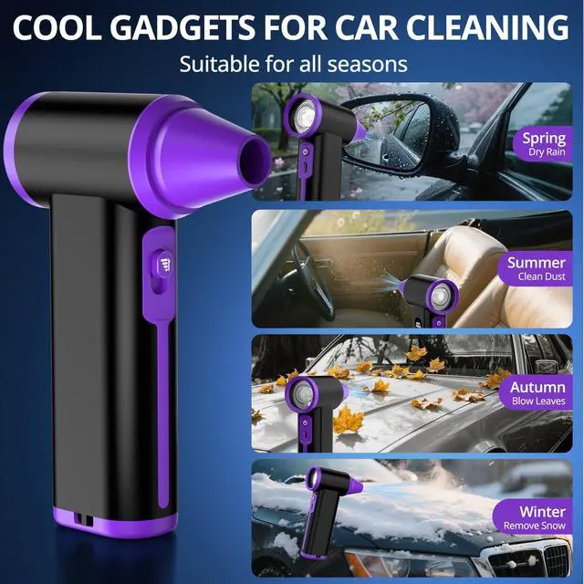 Alt view image 4 of 7 - Godboat Keyboard Cleaner - 130000 RPM Electric Air Duster, 8-Gear Compressed Air Dusters, Rechargeable Handheld Blower, Portable Cordless Cleaning Tool, Tech Gifts for PC/Computer/Car/Office, Black