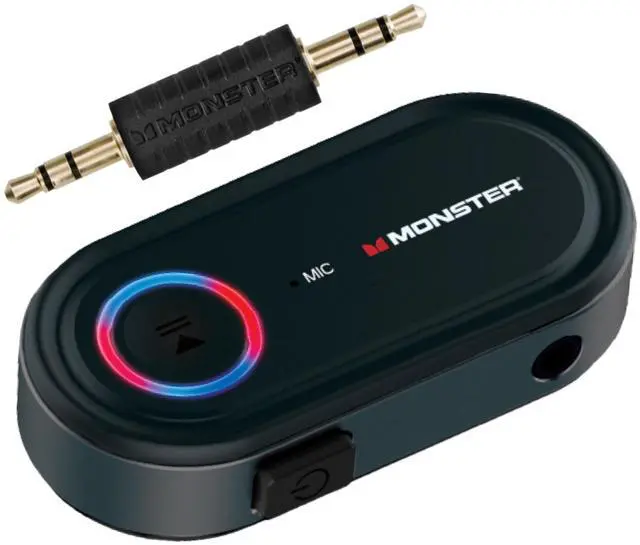 Alt view image 7 of 7 - Monster Bluetooth Audio Receiver, Aux Bluetooth Adapter with 3.5mm Jack, Hands-Free Calls, Siri & Google Voice Compatible, for Home Stereo, Headphones & Car Connectivity