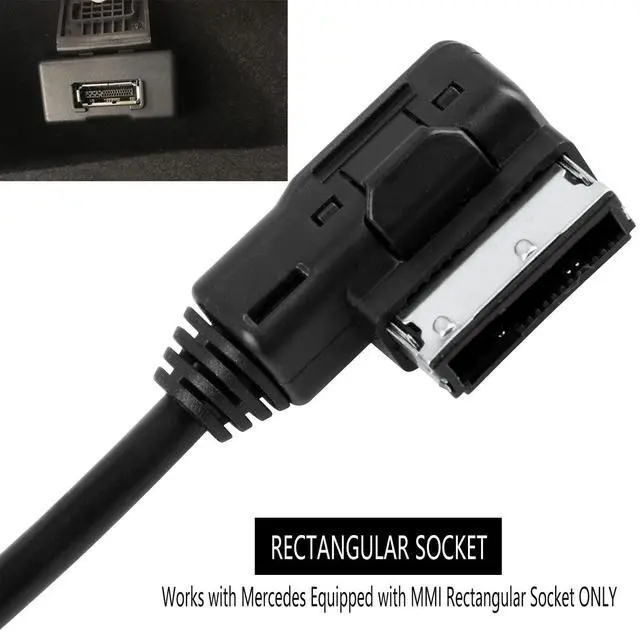 Alt view image 3 of 4 - Drimfly Bluetooth Car kit for Mercedes-Benz,Media Interface AUX Wireless Adator,Compatible with iPhone Android Smartphones,Works with Mercedes Equipped with MMI Rectangular Socket ONLY