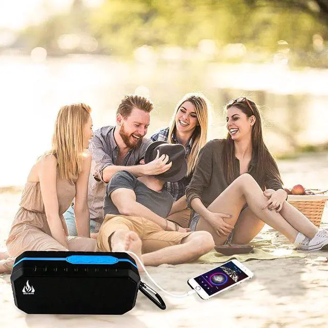 Alt view image 6 of 7 - WEYANG Portable Bluetooth Speaker,IP65 Waterproof Wireless Speaker,Wireless Outdoor Bluetooth Speakers,Bluetooth 5.0,Built in micSupport Micro SD/TF Card