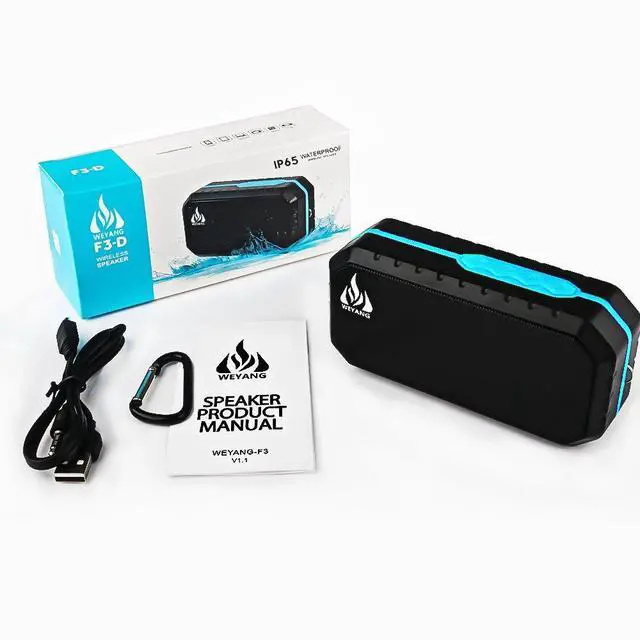 Alt view image 7 of 7 - WEYANG Portable Bluetooth Speaker,IP65 Waterproof Wireless Speaker,Wireless Outdoor Bluetooth Speakers,Bluetooth 5.0,Built in micSupport Micro SD/TF Card