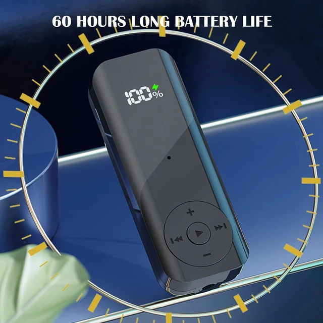 Alt view image 3 of 6 - Bluetooth 5.2 Adaptor for Wireless Headphones, 60H Battery Life Bluetooth Receiver with LED Digital Display & Noise Cancelling Mic, Wireless Audio Receiver for Speakers, Car/Home Stereo