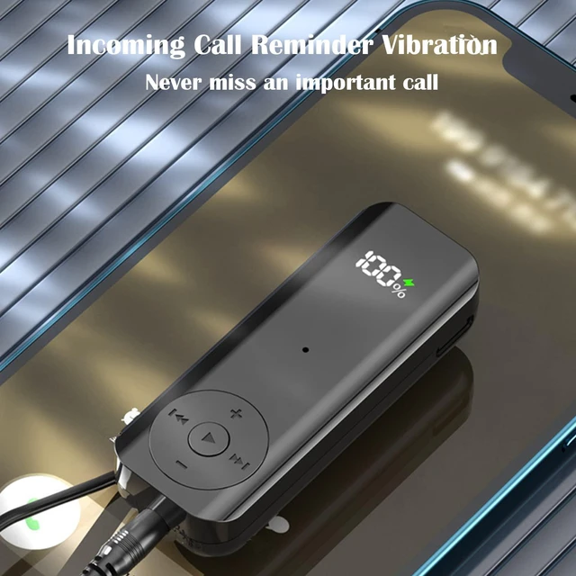 Alt view image 4 of 6 - Bluetooth 5.2 Adaptor for Wireless Headphones, 60H Battery Life Bluetooth Receiver with LED Digital Display & Noise Cancelling Mic, Wireless Audio Receiver for Speakers, Car/Home Stereo