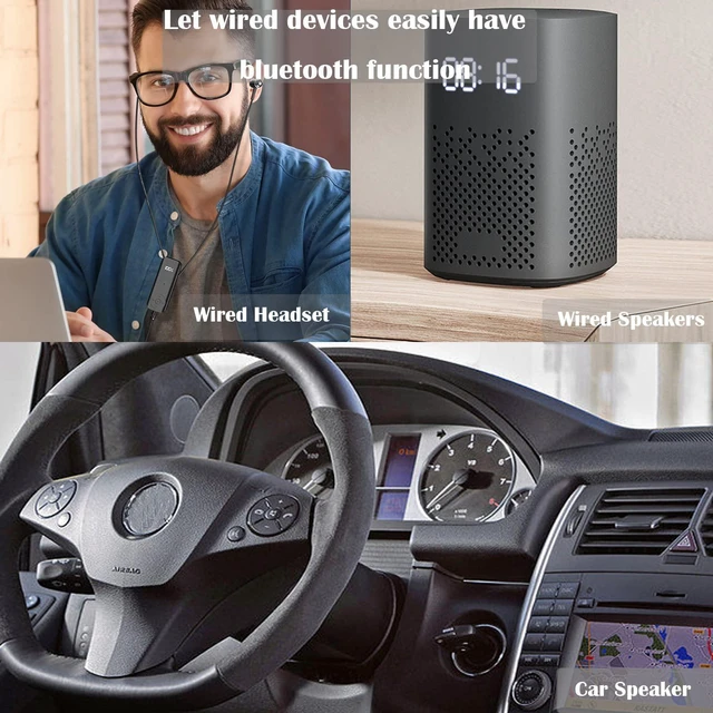 Alt view image 6 of 6 - Bluetooth 5.2 Adaptor for Wireless Headphones, 60H Battery Life Bluetooth Receiver with LED Digital Display & Noise Cancelling Mic, Wireless Audio Receiver for Speakers, Car/Home Stereo