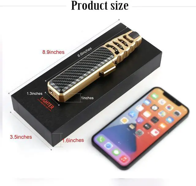 Alt view image 3 of 7 - Turbine Torcher, Jet Torch Lighter with Gift Box Solar Beam Torch Jet Flame Refillable Windproof Lighter for Candle, Camping, Grill, BBQ, Kitchen (Butane Not Included), Black