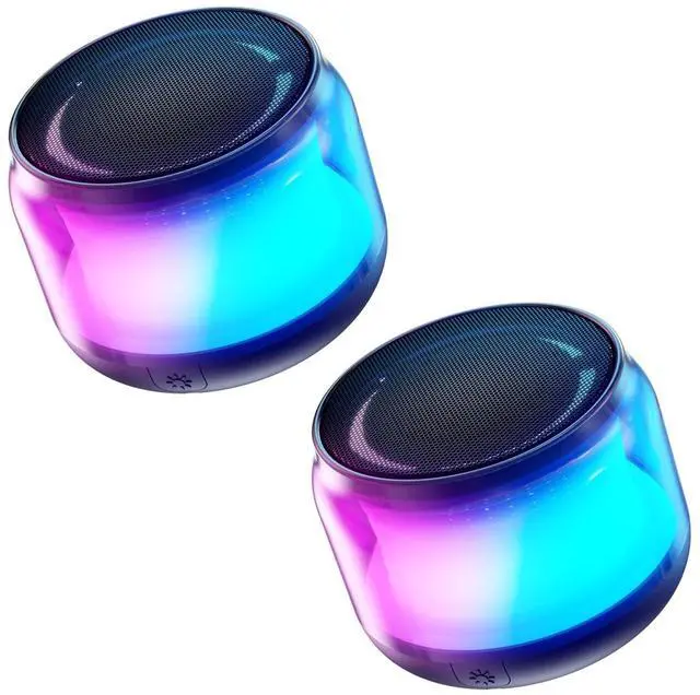 Main image of LENRUE Portable Bluetooth Speakers with Colorful Lights, Loud Sound, Small Bluetooth Speaker with Wireless Stereo Pairing, Mini Gifts for Kids, Teen, Girls, Boys, Women(2 Units)