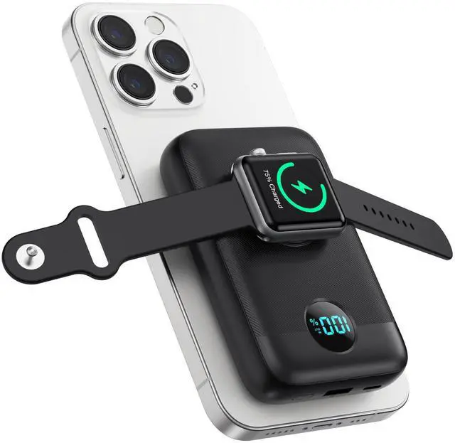Main image of Magnetic Portable Charger for iPhone & Apple Watch,10800mAh 25W PD QC4.0 Fast Charging USB C Power Bank,4 Output Dual-Side Magnet Travel Essentials Battery Pack for iPhone 17/Air/16/15/14/13/12 Series