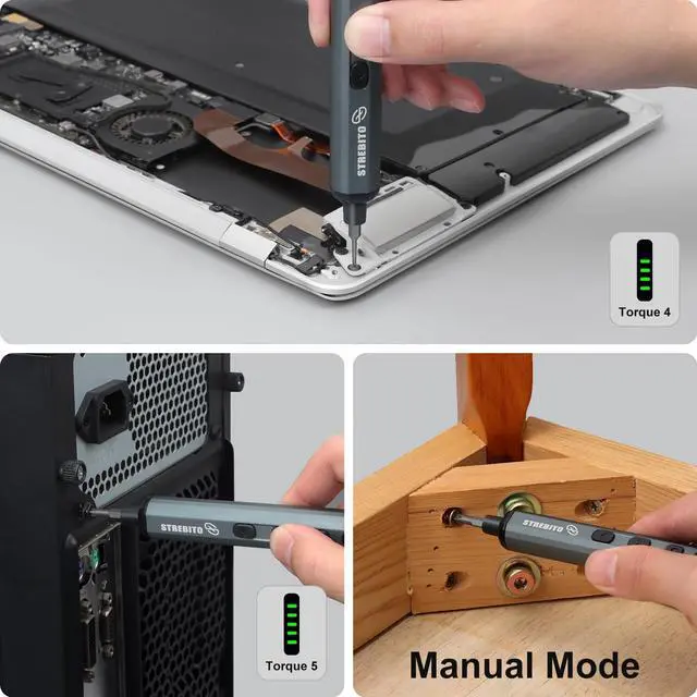 Alt view image 4 of 7 - Mini Electric Screwdriver Set, 70 in 1 Small Electric Screwdriver - 64 S2 Preicison Bits, 5 Torque Settings, 4 LED Lights, Mini Power Screwdriver Repair Tool Kit for PC Electronic (Standard)