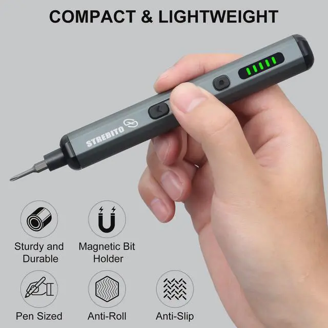 Alt view image 6 of 7 - Mini Electric Screwdriver Set, 70 in 1 Small Electric Screwdriver - 64 S2 Preicison Bits, 5 Torque Settings, 4 LED Lights, Mini Power Screwdriver Repair Tool Kit for PC Electronic (Standard)