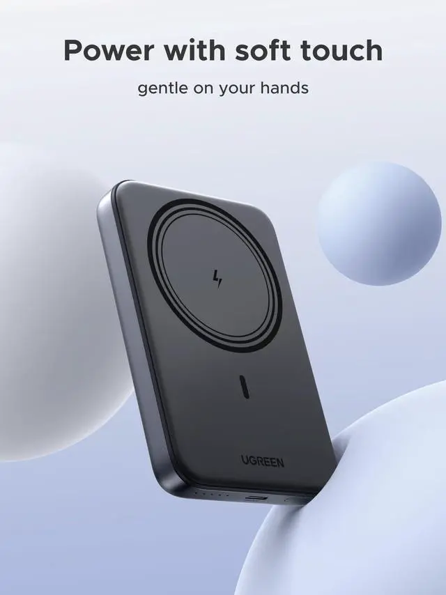 Alt view image 6 of 7 - UGREEN Magnetic Power Bank,10,000mAh Wireless Portable Charger, PD 20W Fast Charging Battery Pack with USB-C for Magsafe, iPhone 17/17 Pro/17 Air/17 Pro Max/16/16 Pro/16 Pro Max, iPhone15/14/13 Series