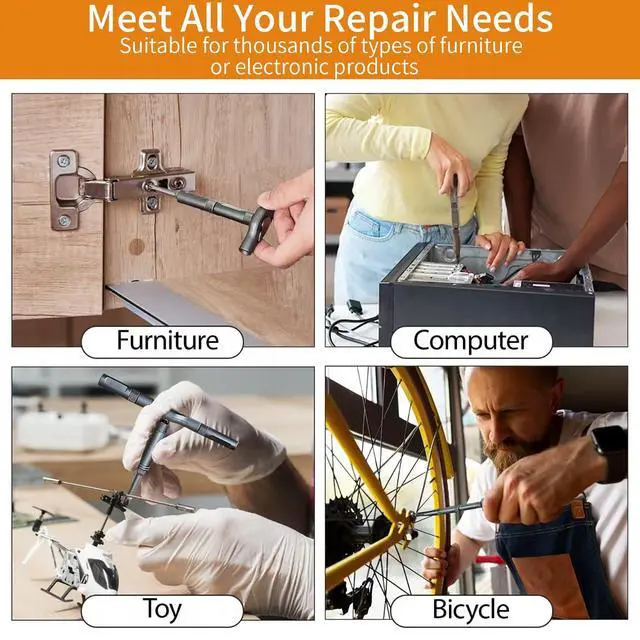 Alt view image 5 of 7 - 24 in 1 Magnetic Ratchet Screwdriver Set, Multi Bit DIY Magnetic Screwdriver Set with Detachable Ratchet Handle, Portable Precision Repair Tool Kit for Furniture, Electronics, Bicycle