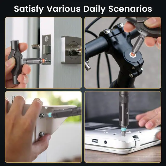 Alt view image 7 of 7 - 24 in 1 Magnetic Ratchet Screwdriver Set with Precision Bits Ideal for Home Repairs, DIY Projects, and Electronics Ergonomic Rotatable Ratchet Handle and Storage Case Perfect Holiday Gift